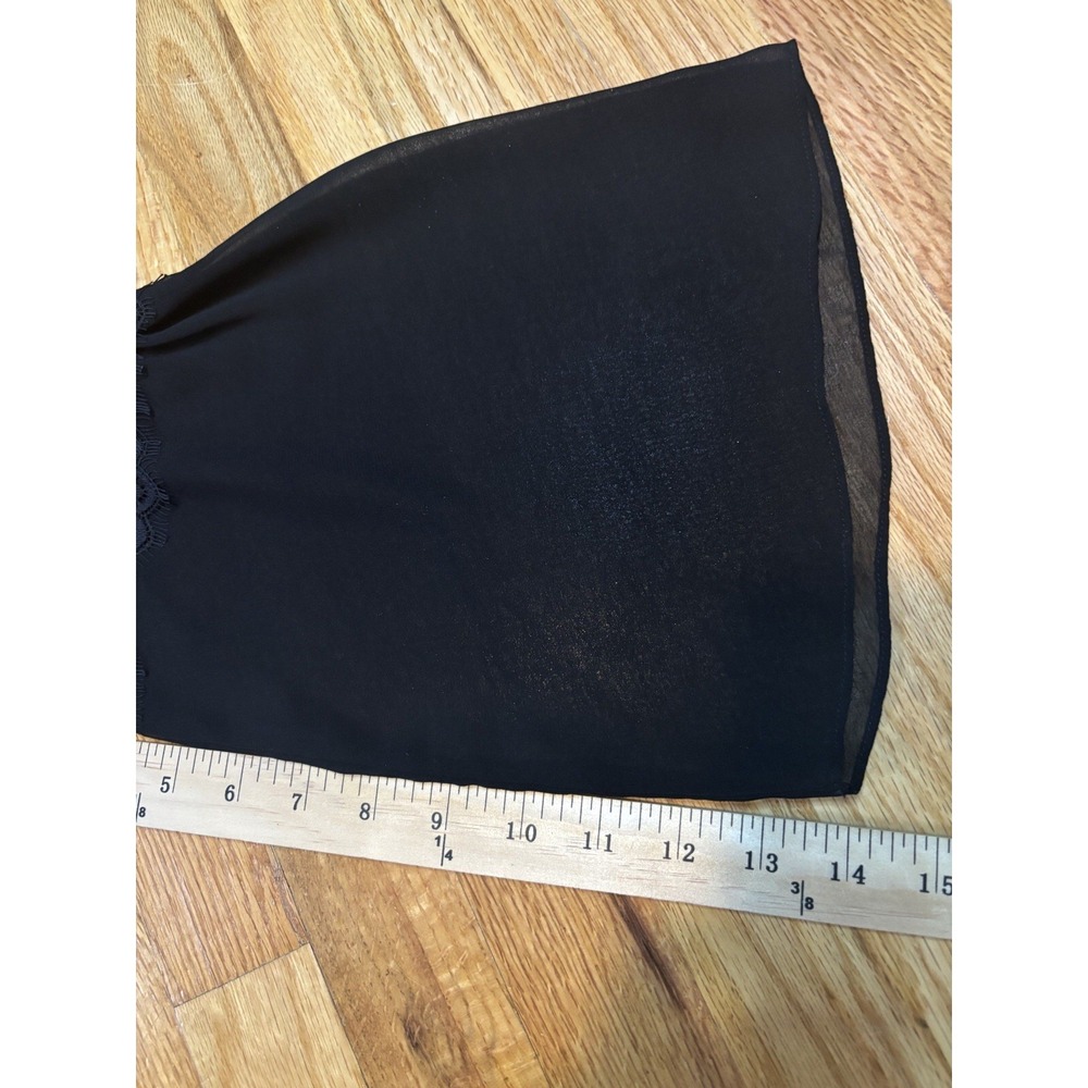 Woman Black Delicate Sheer Blouse Flared Sleeve Lacey Whimsigoth Witchy Vampire - Picture 6 of 8